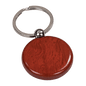 Rosewood Finish Round Keychain