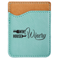 Teal Laserable Leatherette Phone Wallet