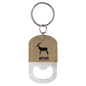 Light Brown Leatherette Oval Bottle Opener Keychain