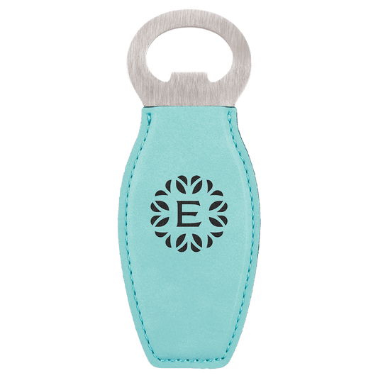 Teal Leatherette Magnetic Bottle Opener
