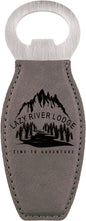 Gray Leatherette Magnetic Bottle Opener