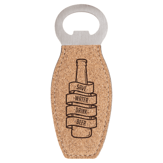 Cork Leatherette Magnetic Bottle Opener