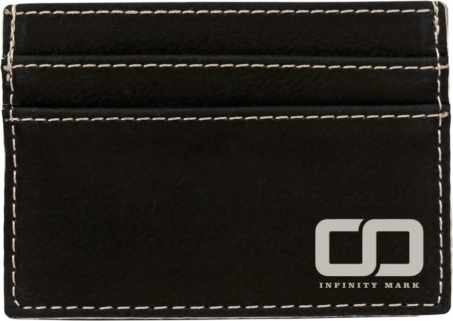 Black/Silver Leatherette Money Clip