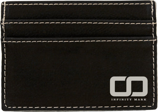 Black/Silver Leatherette Money Clip