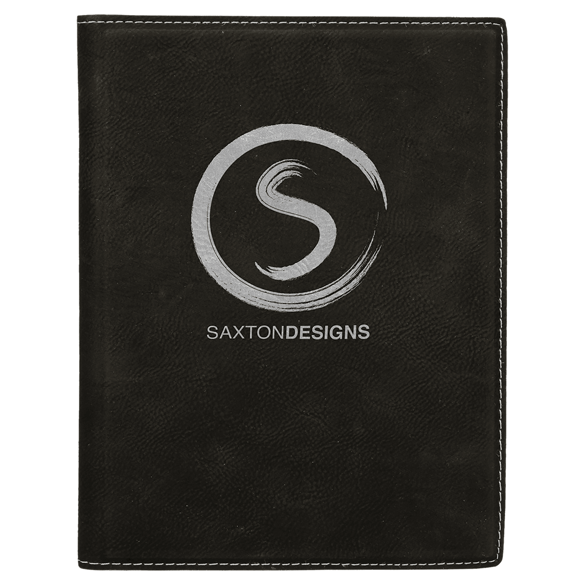 Black/Silver Small Leatherette Portfolio with Notepad