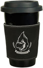 Black/Silver Leatherette Latte Mug Sleeve
