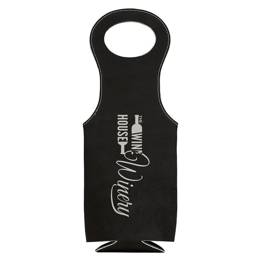 Black/Silver Leatherette Wine Bag