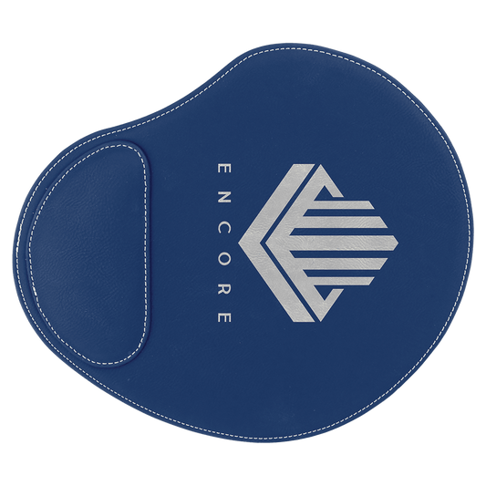 Blue Silver Laserable Leatherette Mouse Pad