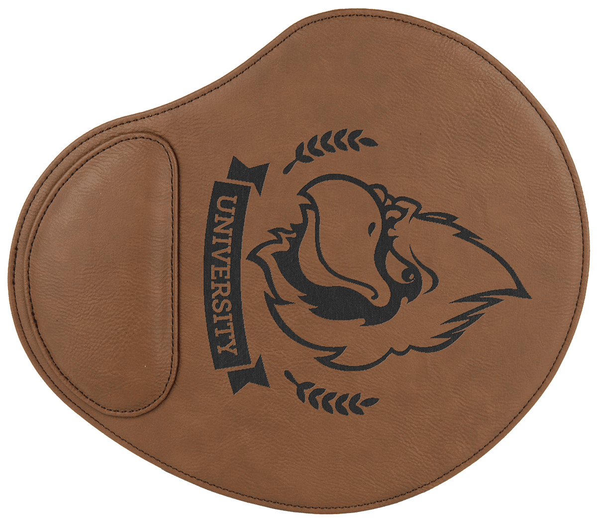 Dark Brown Laserable Leatherette Mouse Pad