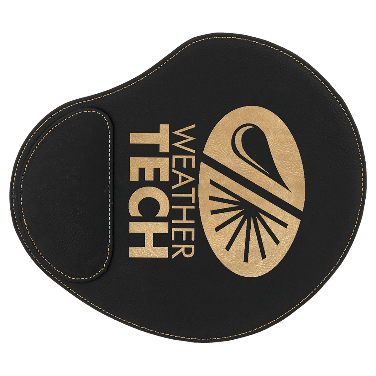 Black/Gold Laserable Leatherette Mouse Pad