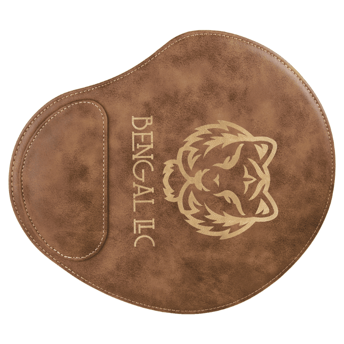 Rustic/Gold Leatherette Mouse Pad