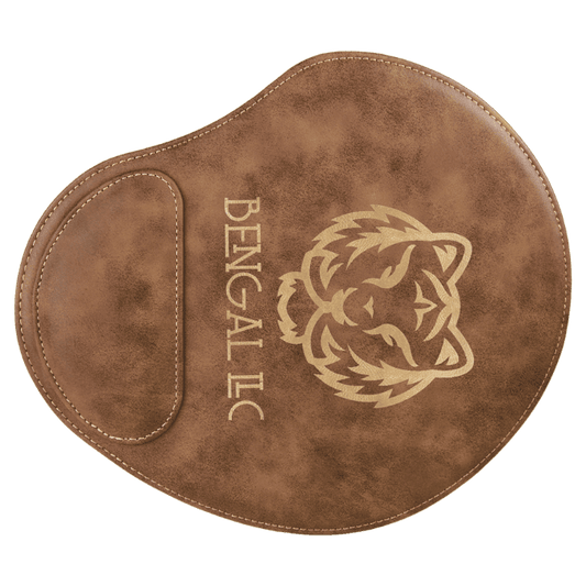 Rustic/Gold Leatherette Mouse Pad