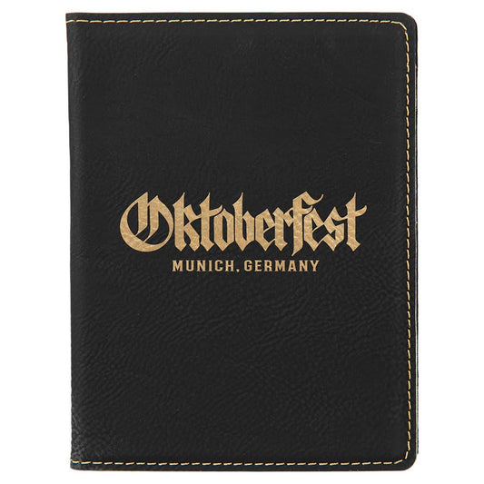 Black/Gold Leatherette Passport Holder