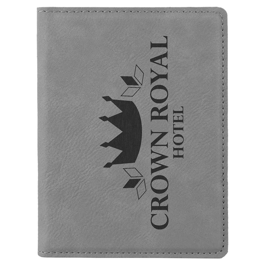 Gray Leatherette Passport Holder