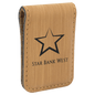 Bamboo Laserable Leatherette Money Clip