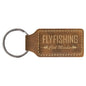 Rustic/Gold Leatherette Rectangle Keychain