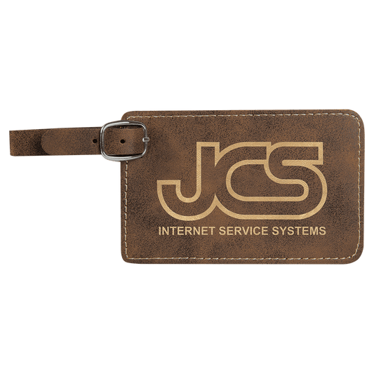Rustic/Gold Leatherette Luggage Tag