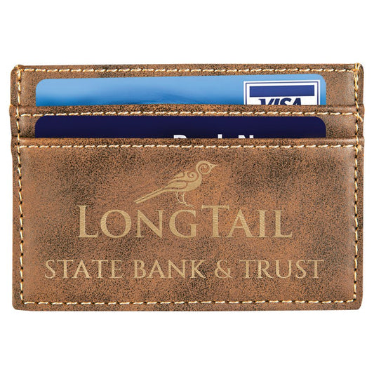 Rustic/Gold Leatherette Wallet Clip