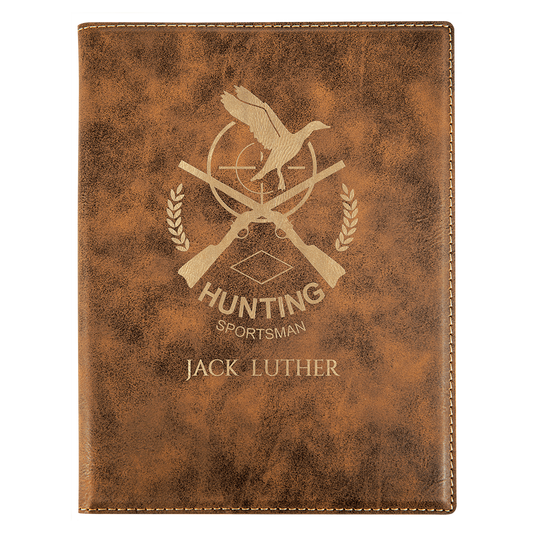 Rustic/Gold Small Leatherette Portfolio with Notepad