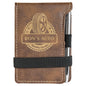Rustic/Gold Leatherette Mini Notepad & Pen Set