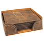 Rustic/Gold  Leatherette Square 6-Coaster Set