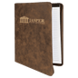 Rustic/Gold Leatherette Portfolio with Zipper & Notepad