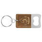 Rustic/Gold Leatherette Rectangle Bottle Opener Keychain