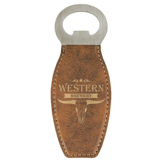Rustic/Gold Leatherette Magnetic Bottle Opener