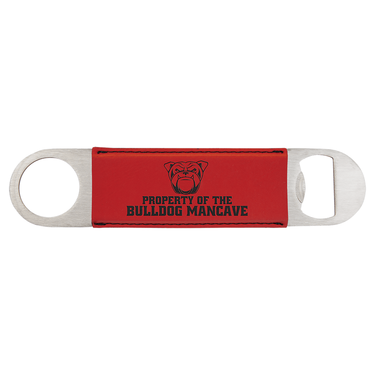 Red Leatherette Bottle Opener