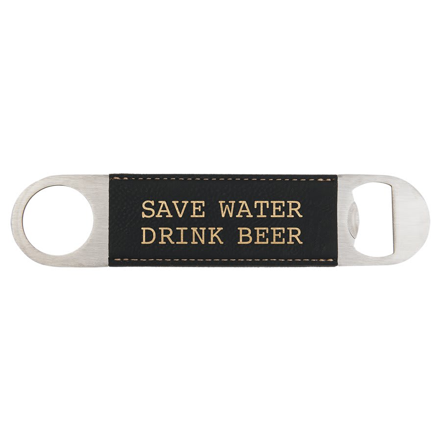 Black/Gold Leatherette Bottle Opener