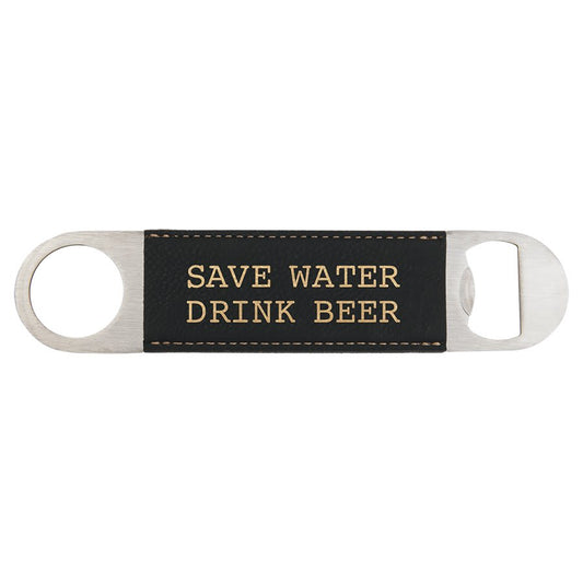 Black/Gold Leatherette Bottle Opener