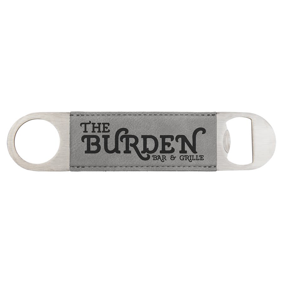Gray Leatherette Bottle Opener