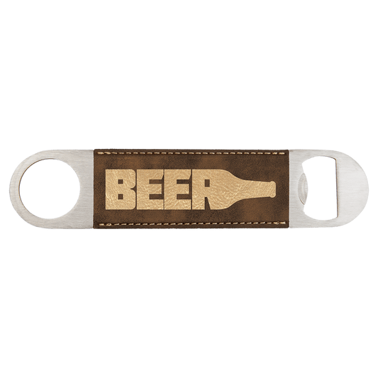 Rustic/Gold Leatherette Bottle Opener