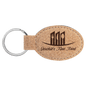 Cork Oval Keychain