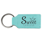 Teal Leatherette Rectangle Keychain