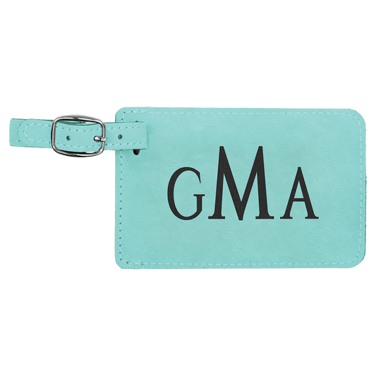 Teal Leatherette Luggage Tag