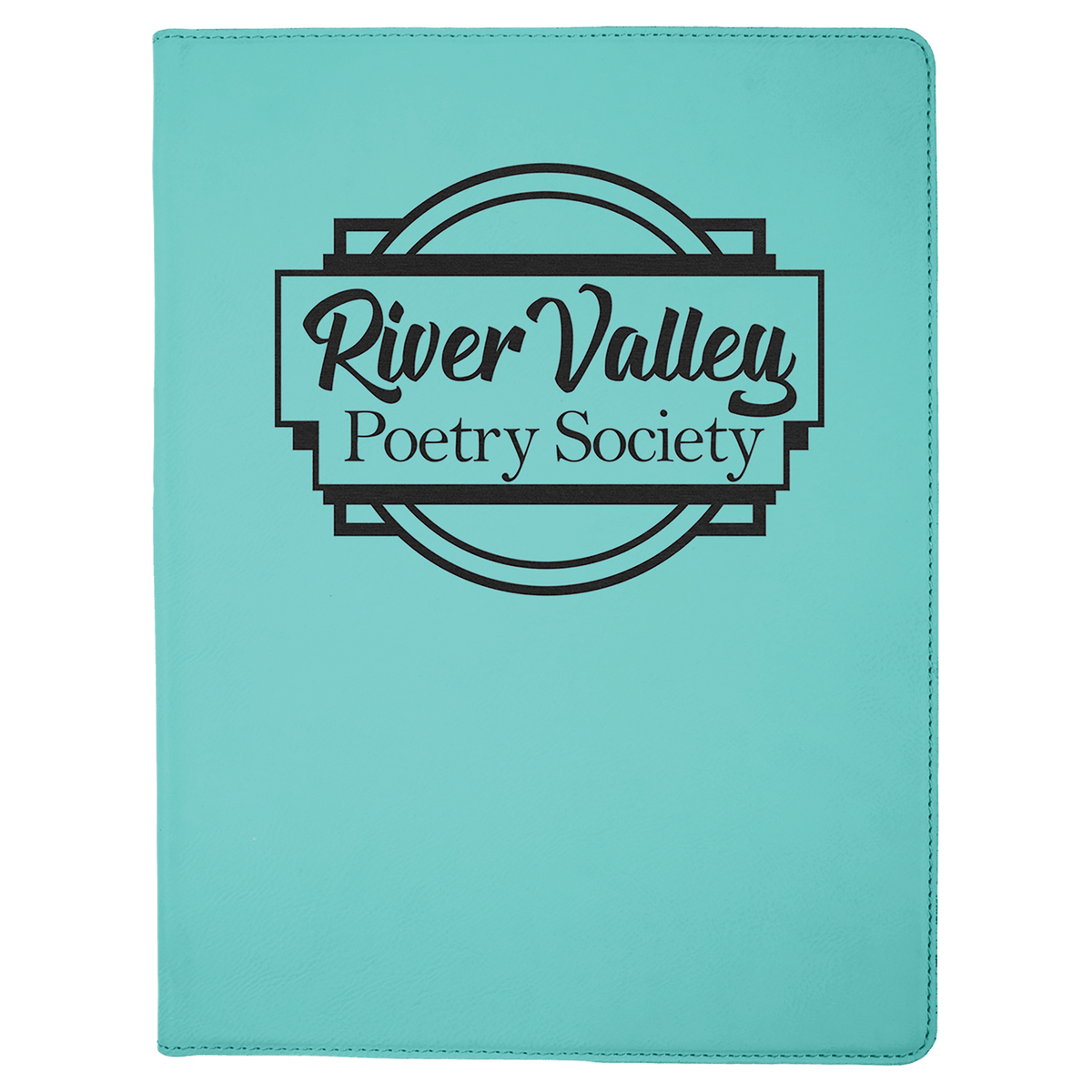 Teal Leatherette Portfolio with Notepad