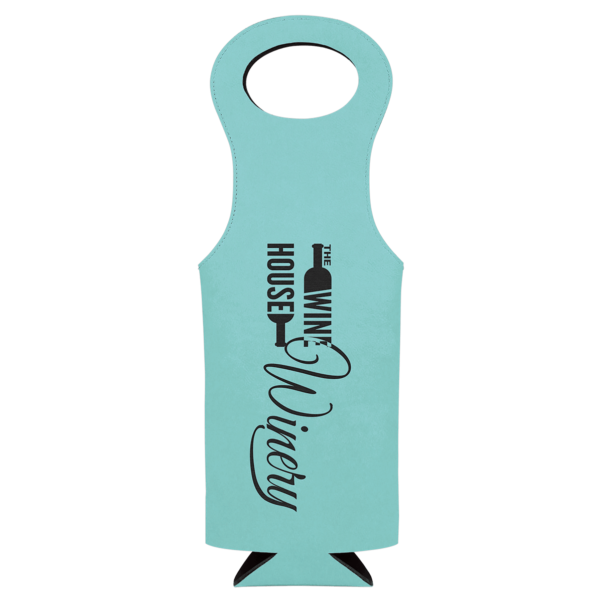 Teal Leatherette Wine Bag