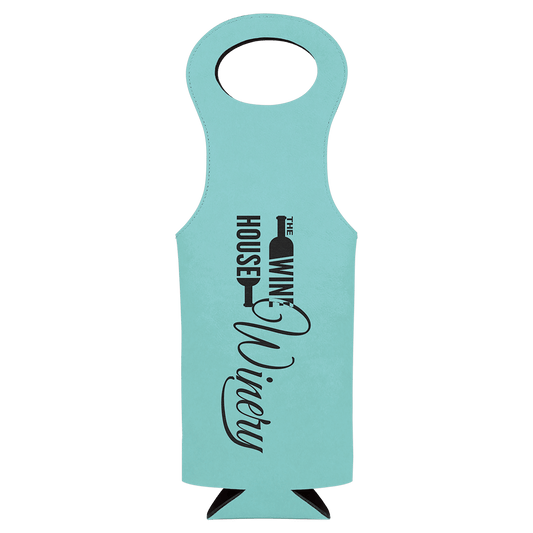 Teal Leatherette Wine Bag