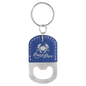 Blue/Silver Leatherette Oval Bottle Opener with Keychain