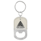 White Leatherette Oval Bottle Opener with Keychain
