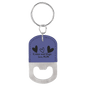Purple Leatherette Oval Bottle Opener with Keychain
