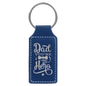 Blue/Silver Leatherette Rectangle Keychain