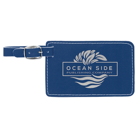Blue/Silver Leatherette Luggage Tag