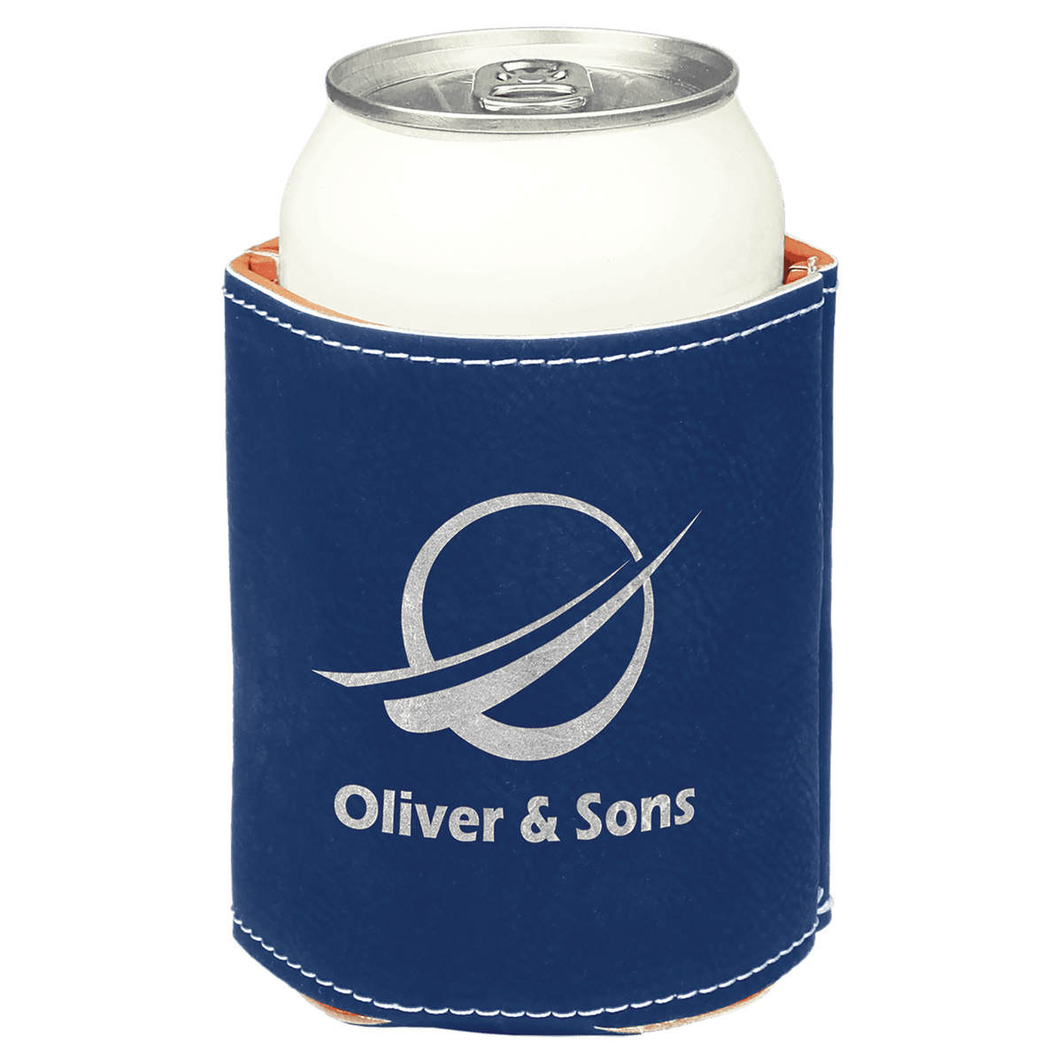 Blue/Silver  Leatherette Beverage Holder