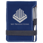 Blue/Silver Leatherette Mini Notepad & Pen Set