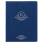 Blue/Silver Small Leatherette Portfolio with Notepad