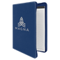Blue/Silver Leatherette Portfolio with Zipper & Notepad