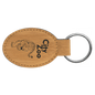 Bamboo Leatherette Oval Keychain