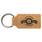 Bamboo Leatherette Rectangle Keychain